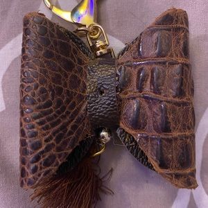 Leather keychain charm